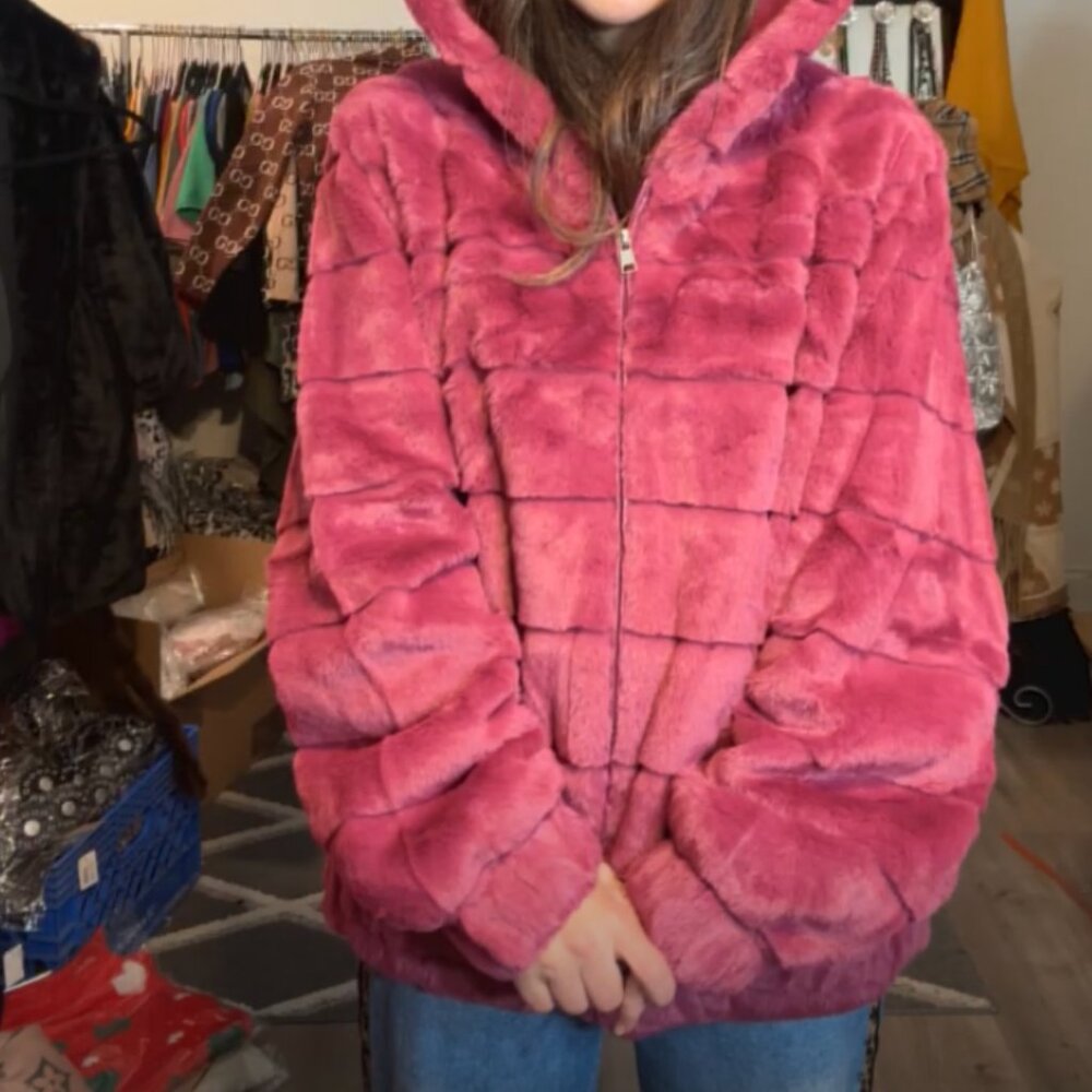 MOMS BEAUTIFUL HODDED JACKET FAUX FUR